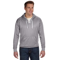J America JA8833 Adult Sport Lace Poly Hooded Sweatshirt