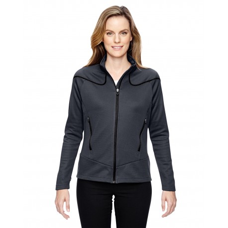 78806 North End 78806 Ladies' Cadence Interactive Two-Tone Brush Back Jacket CARBON/BLK 456