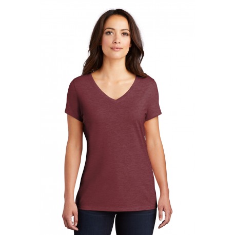 DM1350L District DM1350L Women's Perfect Tri V-Neck Tee Maroon Frost