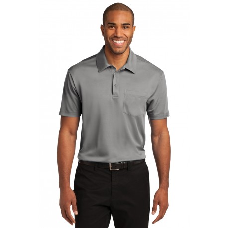 K540P Port Authority K540P Silk Touch Performance Pocket Polo Gusty Grey