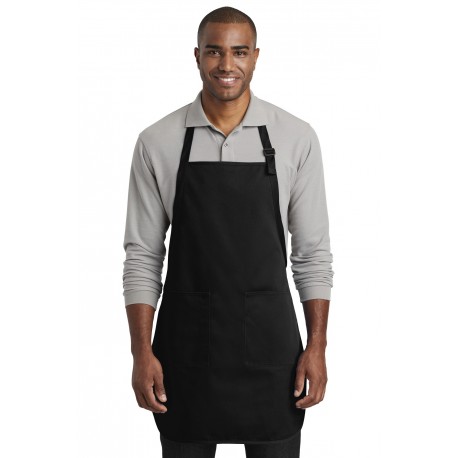 A600 Port Authority A600 Full-Length Two-Pocket Bib Apron BLACK