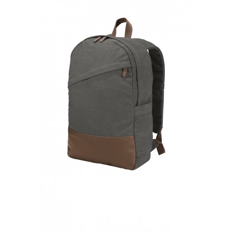 BG210 Port Authority BG210 Cotton Canvas Backpack Dark Smoke Grey