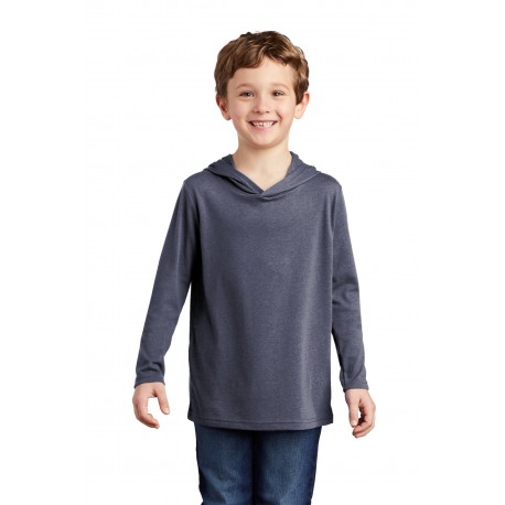 DT139Y District DT139Y Youth Perfect Tri Long Sleeve Hoodie Navy Frost
