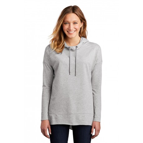 DT671 District DT671 Womens Featherweight French Terry Hoodie Light Heather Grey