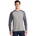 ST400LS Sport-Tek True Navy Heather/ Light Grey Heather