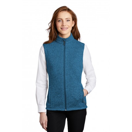 L236 Port Authority L236 Ladies Sweater Fleece Vest Medium Blue Heather