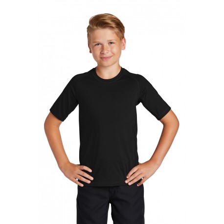 YST470 Sport-Tek YST470 Youth Rashguard Tee BLACK