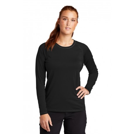 LST470LS Sport-Tek LST470LS Ladies Long Sleeve Rashguard Tee BLACK