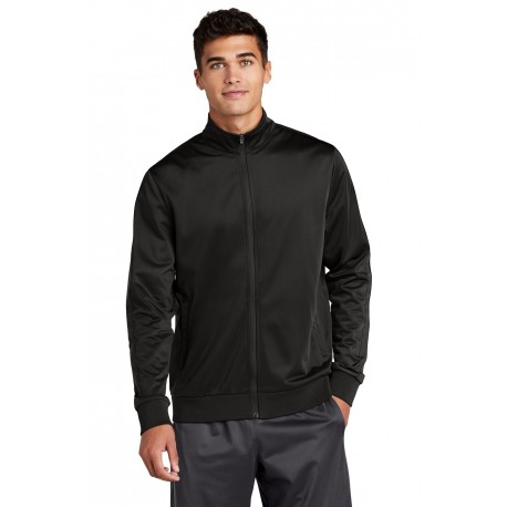 JST94 Sport-Tek JST94 Tricot Track Jacket BLACK/ BLACK
