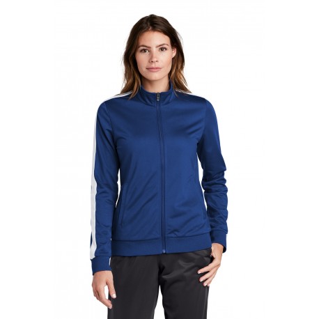 LST94 Sport-Tek LST94 Ladies Tricot Track Jacket True Royal/ White