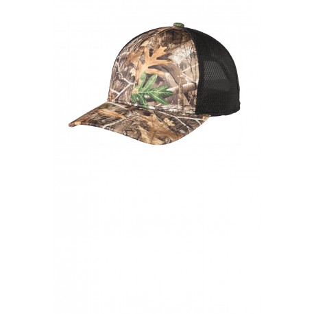C892 Port Authority C892 Performance Camouflage Mesh Back Snapback Cap Realtree Edge/ Black