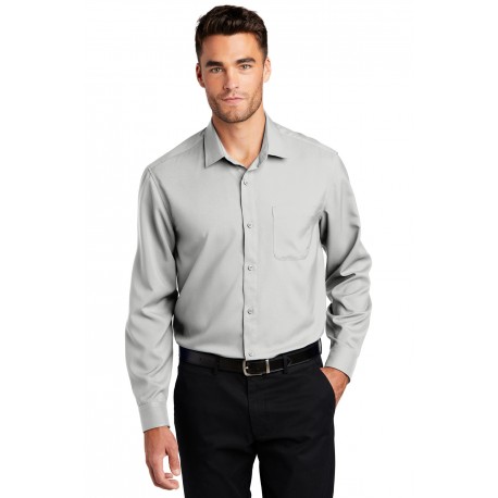 W401 Port Authority W401 Long Sleeve Performance Staff Shirt SILVER