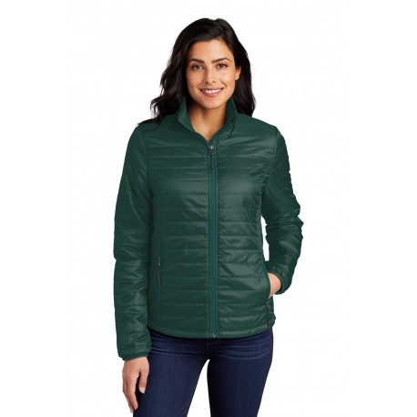 L850 Port Authority L850 Ladies Packable Puffy Jacket Tree Green/ Marine Green