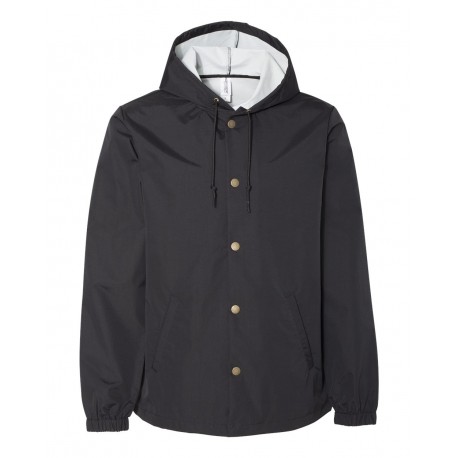 EXP95NB Independent Trading Co. EXP95NB Water-Resistant Hooded Windbreaker BLACK/ BLACK