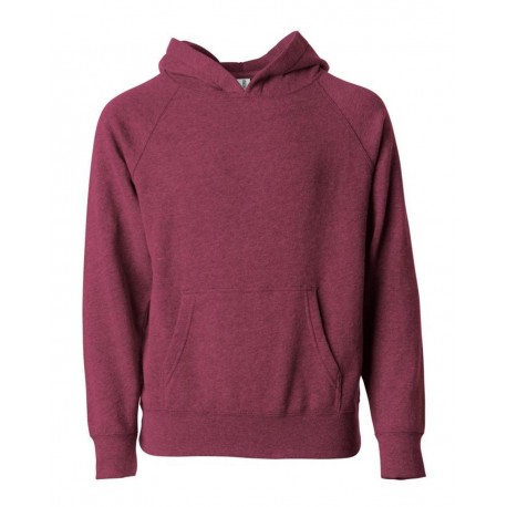 PRM15YSB Independent Trading Co. PRM15YSB Youth Special Blend Raglan Hooded Sweatshirt CRIMSON