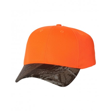 LC25 Kati LC25 Solid Crown with Camo Visor Cap Blaze/ Realtree Hardwoods