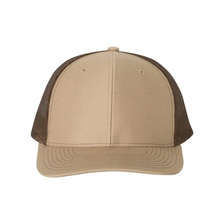 112 Richardson 112 Adjustable Snapback Trucker Cap Khaki/ Coffee