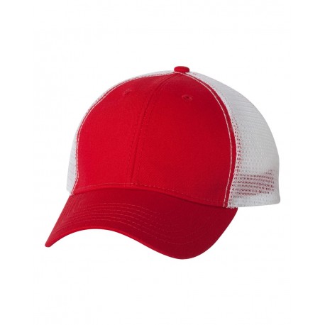 AH80 Sportsman AH80 Bio-Washed Trucker Cap RED/ WHITE