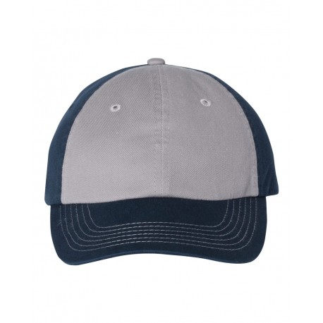 VC300A Valucap VC300A Adult Bio-Washed Classic Dad's Cap Grey/ Navy