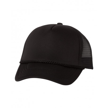 VC700 Valucap VC700 Foam Mesh-Back Trucker Cap BLACK/ BLACK