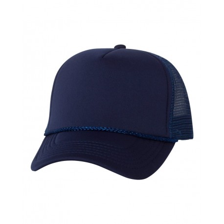 VC700 Valucap VC700 Foam Mesh-Back Trucker Cap Navy/ Navy