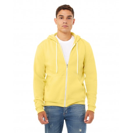3739 Bella + Canvas 3739 Unisex Poly-Cotton Fleece Full-Zip Hooded Sweatshirt YELLOW