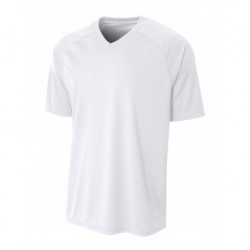 A4 NB3373 Youth Polyester V-Neck Strike Jersey With Contrast Sleeves