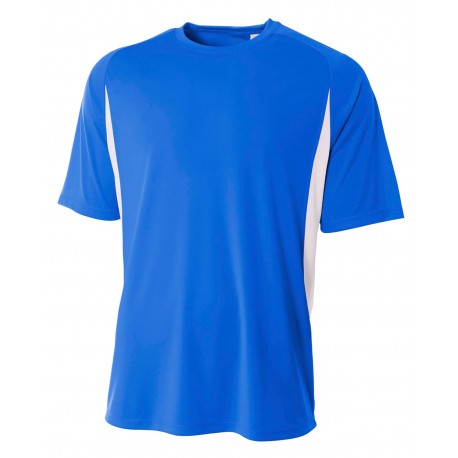 N3181 A4 N3181 Men's Cooling Performance Color Blocked T-Shirt ROYAL/ WHITE