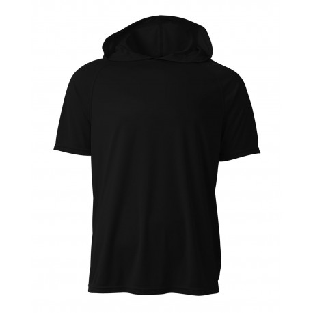 N3408 A4 N3408 Men's Cooling Performance Hooded T-Shirt BLACK