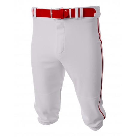 N6003 A4 N6003 Men's Baseball Knicker Pant White/ Scarlet