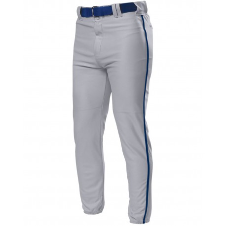 N6178 A4 N6178 Pro Style Elastic Bottom Baseball Pants Grey/ Navy