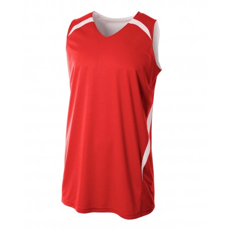 NB2372 A4 NB2372 Youth Performance Double/Double Reversible Basketball Jersey SCARLET/ WHITE