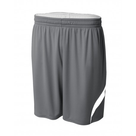 NB5364 A4 NB5364 Youth Performance Double/Double Reversible Basketball Short GRAPHITE/ WHITE