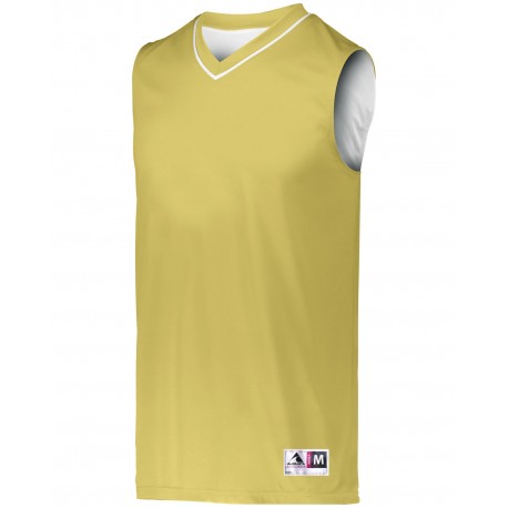 152 Augusta Sportswear 152 Adult Reversible Two-Color Sleeveless Jersey VEGAS GOLD/ WHT