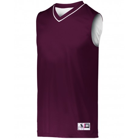 153 Augusta Sportswear 153 Youth Reversible Two-Color Sleeveless Jersey MAROON/ WHITE