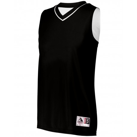 154 Augusta Sportswear 154 Ladies' Reversible Two-Color Sleeveless Jersey BLACK/ WHITE