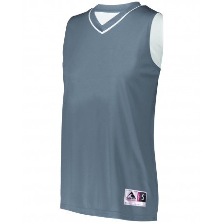 154 Augusta Sportswear 154 Ladies' Reversible Two-Color Sleeveless Jersey GRAPHITE/ WHITE