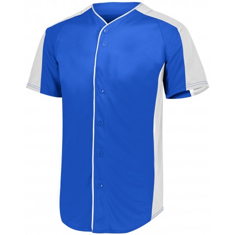 1656 Augusta Sportswear 1656 Youth Full-Button Baseball Jersey ROYAL/ WHITE