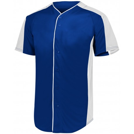 1656 Augusta Sportswear 1656 Youth Full-Button Baseball Jersey NAVY/ WHITE
