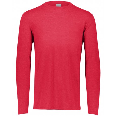3076 Augusta Sportswear 3076 Youth 3.8 Oz., Tri-Blend Long Sleeve T-Shirt RED HEATHER