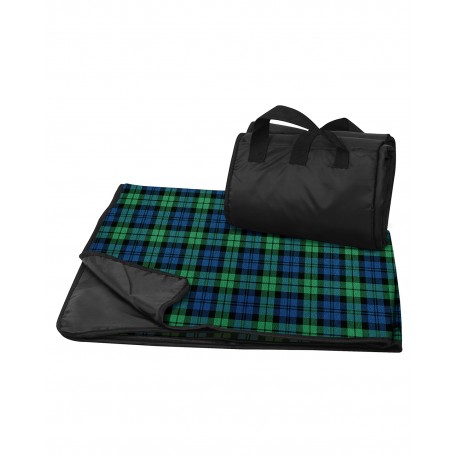 8702 Liberty Bags 8702 Fleece/Nylon Plaid Picnic Blanket BLACKWATCH