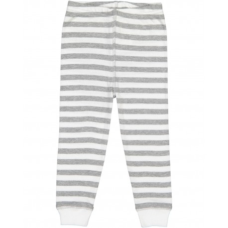 102Z Rabbit Skins 102Z Infant Baby Rib Pajama Pant HTH WHT STR/ WHT