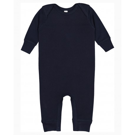 4412 Rabbit Skins 4412 Infant Baby Rib Coverall NAVY
