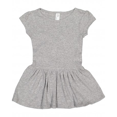 RS5320 Rabbit Skins RS5320 Infant Baby Rib Dress HEATHER