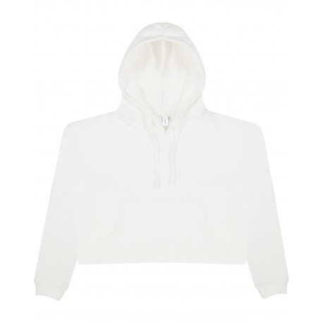 JHA016 Just Hoods By AWDis JHA016 Ladies' Girlie Cropped Hooded Fleece With Pocket ARCTIC WHITE