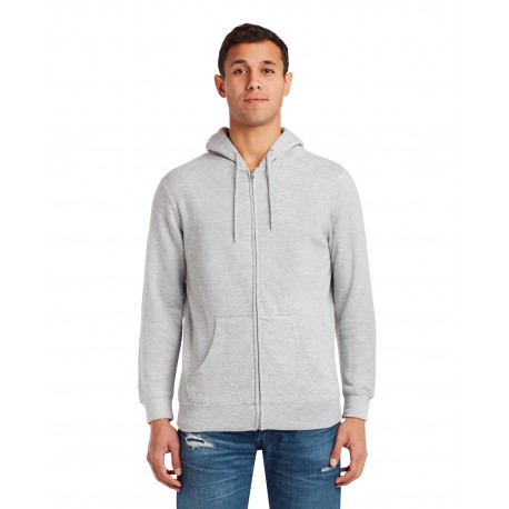 LS14003 Lane Seven LS14003 Unisex Premium Full-Zip Hooded Sweatshirt HEATHER GREY