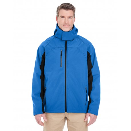 8290 UltraClub 8290 Adult Colorblock 3-In-1 Systems Hooded Soft Shell Jacket CLASSC BLUE/BLK