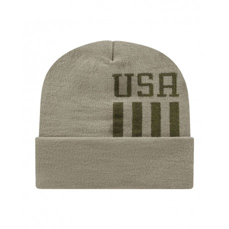 RK12 CAP AMERICA RK12 USA-Made Patriotic Cuffed Beanie Khaki/ Olive USA
