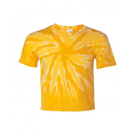 20BTT Dyenomite 20BTT Youth Tone-on-Tone Pinwheel Short Sleeve T-Shirt GOLD