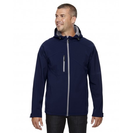 88166 North End 88166 Men's Prospect Two-Layer Fleece Bonded Soft Shell Hooded Jacket CLASSIC NAVY 849